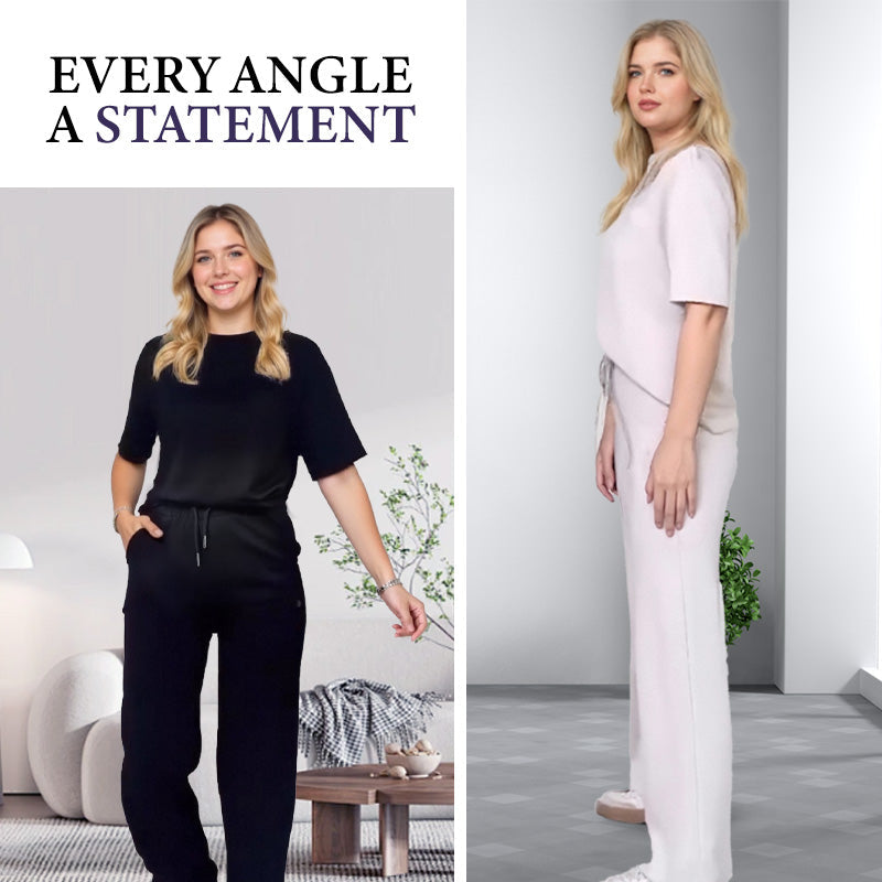 Soleri™ Women’s Chic Two-Piece Set – Modern Top & Matching Pants