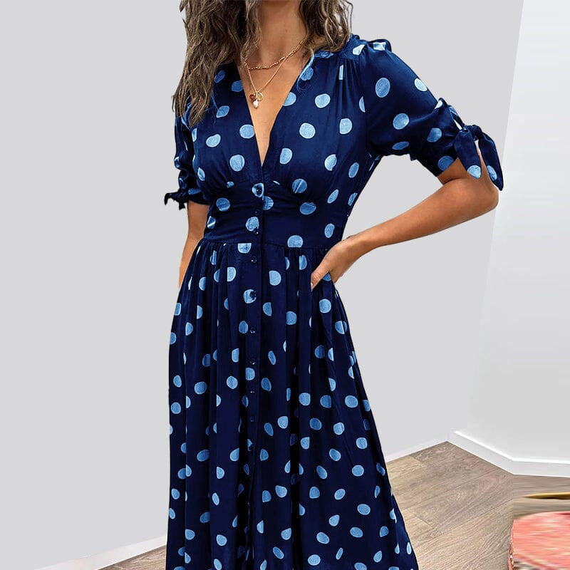 💃Stippeljurk met diepe V-halslijn