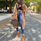 Women’s Long Hooded Sweatshirt – Oversized Winter Hoodie with Pockets